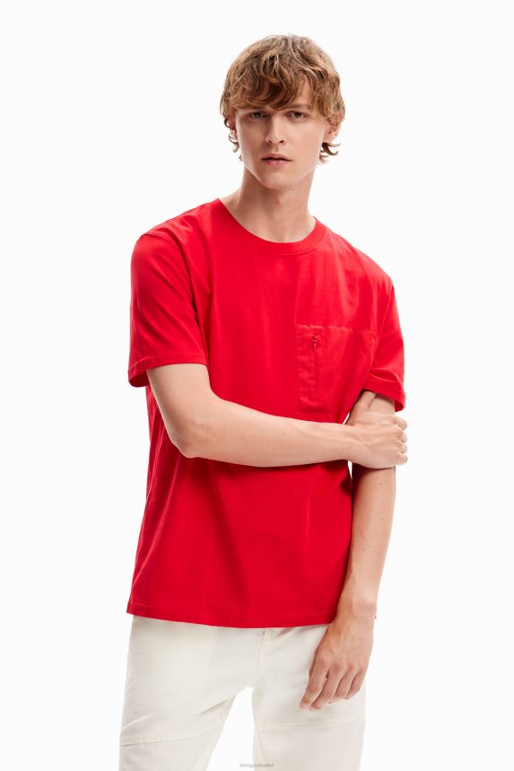 Men DesigualPlain pocket T-shirt Clothing 68X2401611