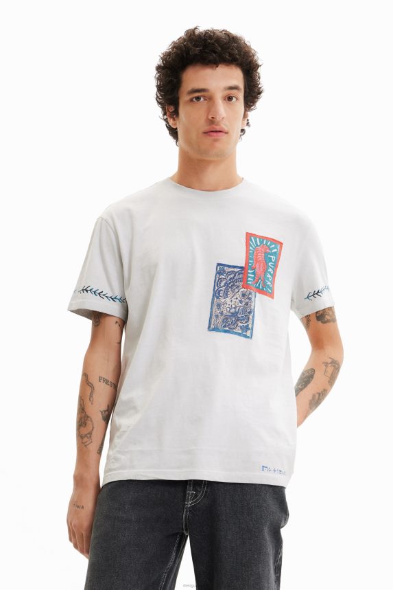 Men DesigualPrint and patch T-shirt Clothing 68X2401693