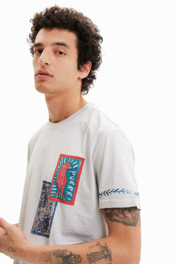 Men DesigualPrint and patch T-shirt Clothing 68X2401693