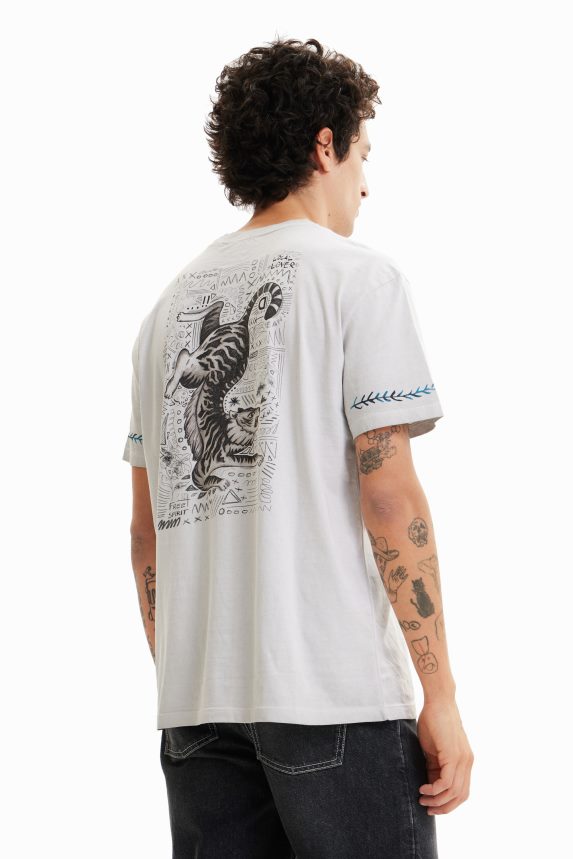 Men DesigualPrint and patch T-shirt Clothing 68X2401693