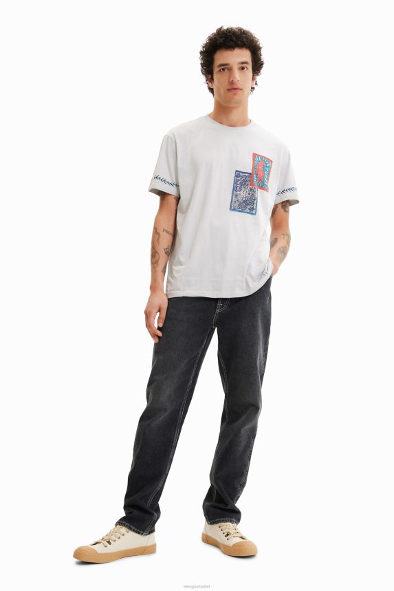 Men DesigualPrint and patch T-shirt Clothing 68X2401693