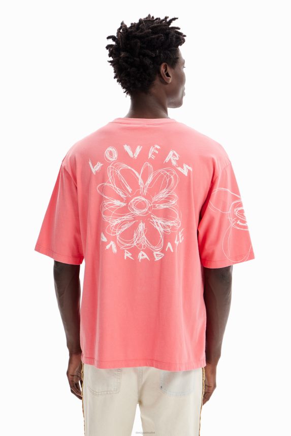 Men DesigualRelaxed acid-wash T-shirt Clothing 68X2401594