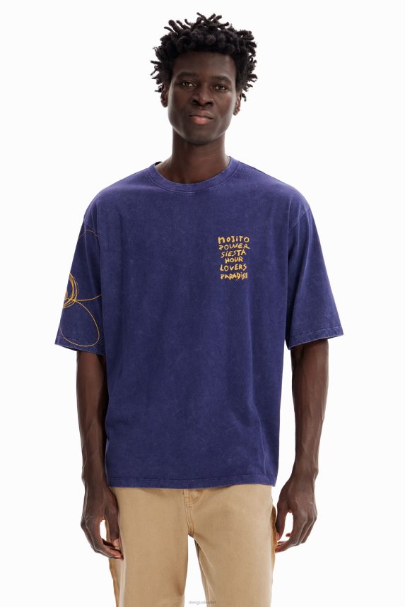 Men DesigualRelaxed acid-wash T-shirt Clothing 68X2401668