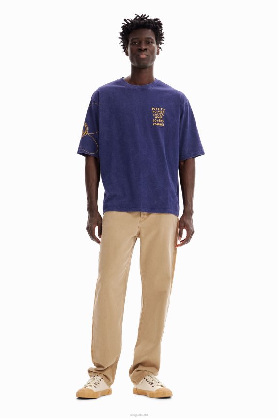 Men DesigualRelaxed acid-wash T-shirt Clothing 68X2401668