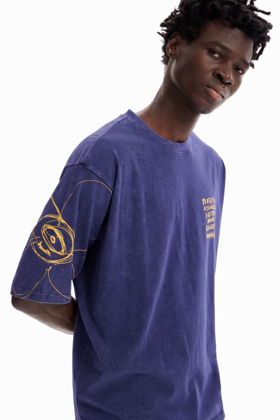 Men DesigualRelaxed acid-wash T-shirt Clothing 68X2401668