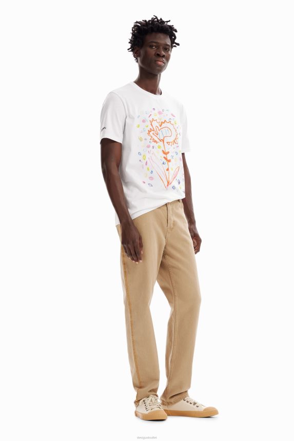 Men DesigualRelaxed arty flower T-shirt Clothing 68X2401591