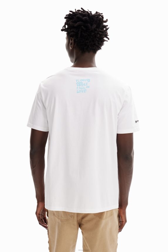 Men DesigualRelaxed arty flower T-shirt Clothing 68X2401591