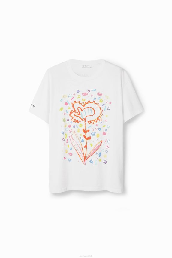 Men DesigualRelaxed arty flower T-shirt Clothing 68X2401591