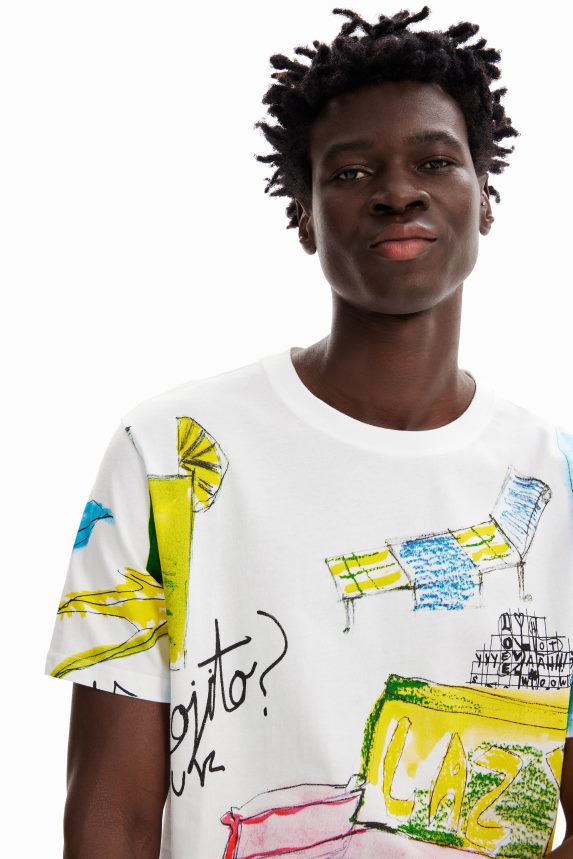 Men DesigualShort-sleeve angel T-shirt Clothing 68X2401604