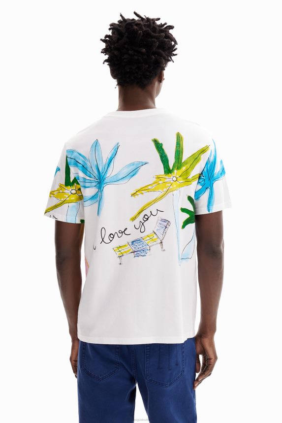 Men DesigualShort-sleeve angel T-shirt Clothing 68X2401604