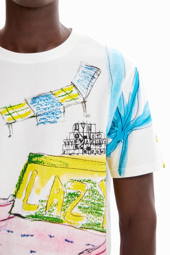 Men DesigualShort-sleeve angel T-shirt Clothing 68X2401604