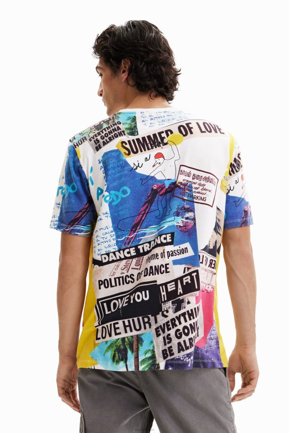 Men DesigualShort-sleeve newspaper T-shirt Clothing 68X2401517