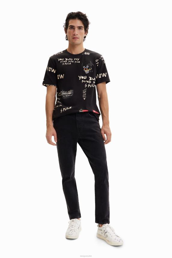 Men DesigualShort-sleeve text T-shirt Clothing 68X2401521