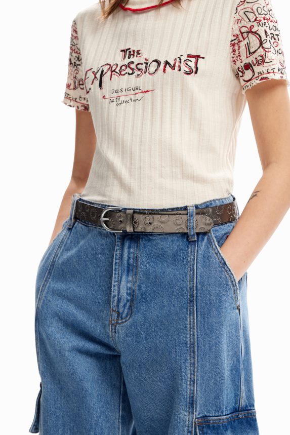 Women DesigualMetallic geometric belt Accessory 68X2401425