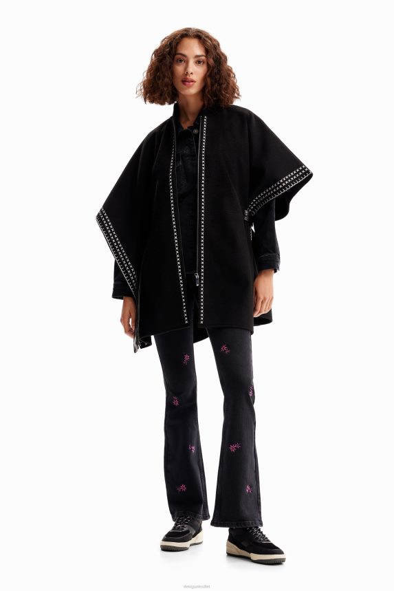 Women DesigualEmbroidered belted poncho Accessory 68X2401423