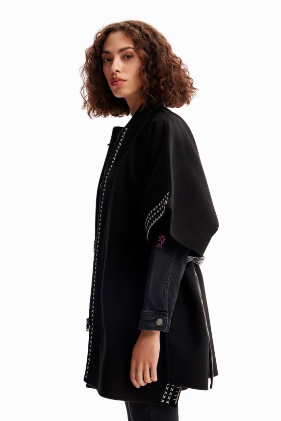 Women DesigualEmbroidered belted poncho Accessory 68X2401423