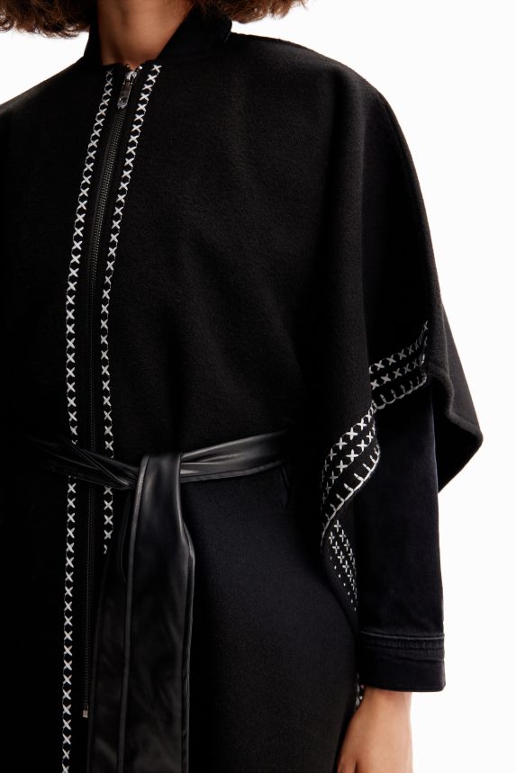 Women DesigualEmbroidered belted poncho Accessory 68X2401423