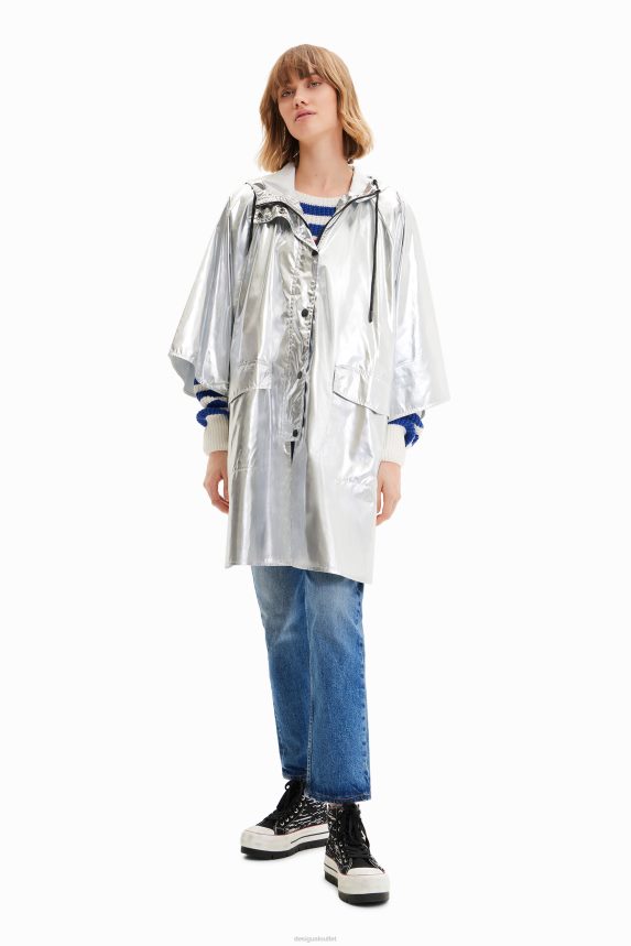 Women DesigualMetallic laminated rain poncho Accessory 68X240570