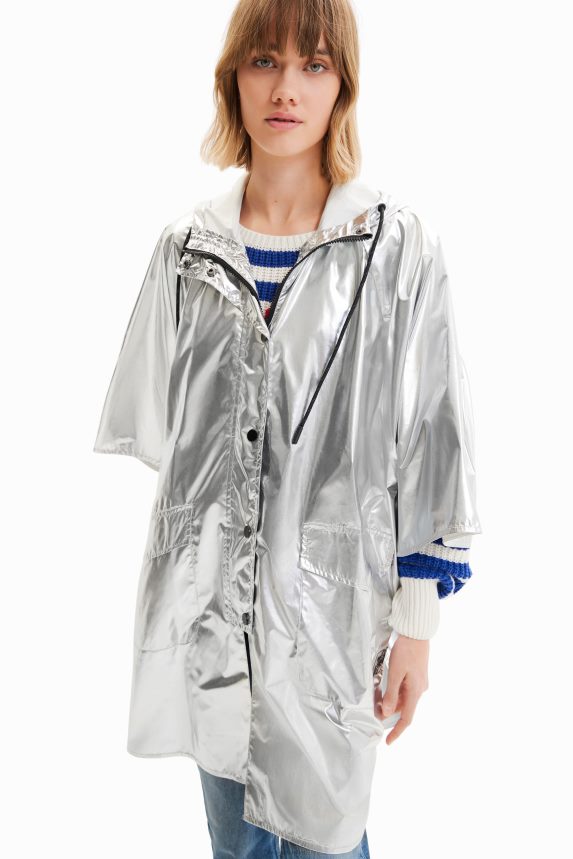 Women DesigualMetallic laminated rain poncho Accessory 68X240570