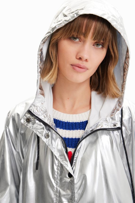 Women DesigualMetallic laminated rain poncho Accessory 68X240570