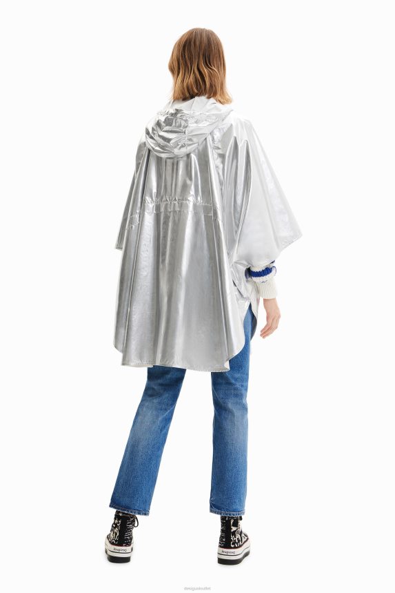 Women DesigualMetallic laminated rain poncho Accessory 68X240570