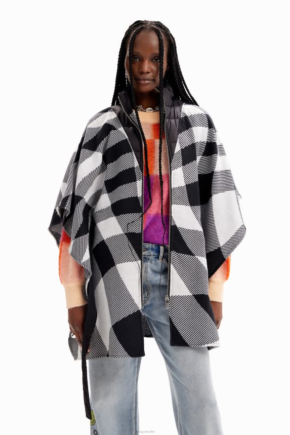 Women DesigualPlaid belted poncho Accessory 68X2401440