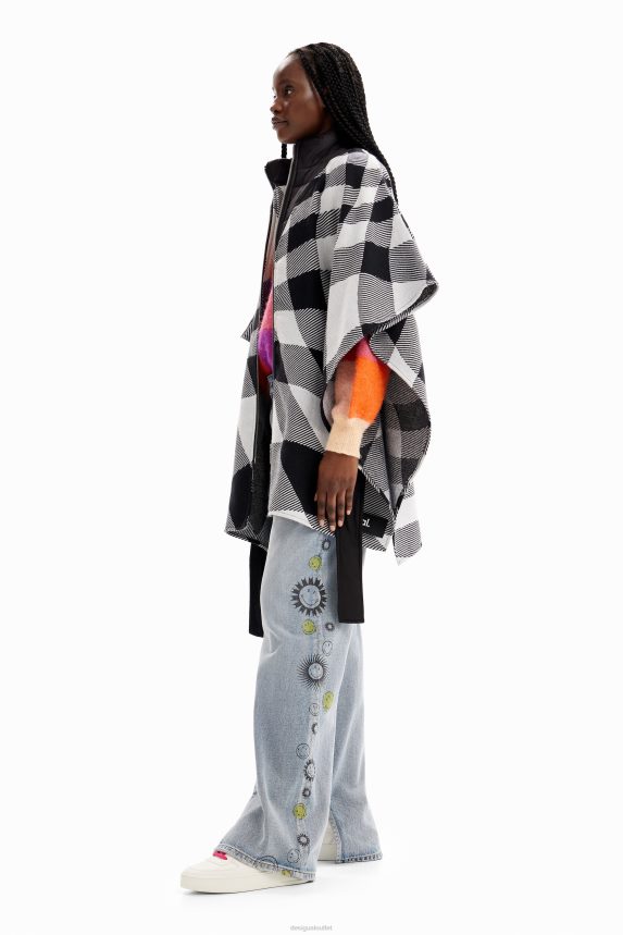 Women DesigualPlaid belted poncho Accessory 68X2401440