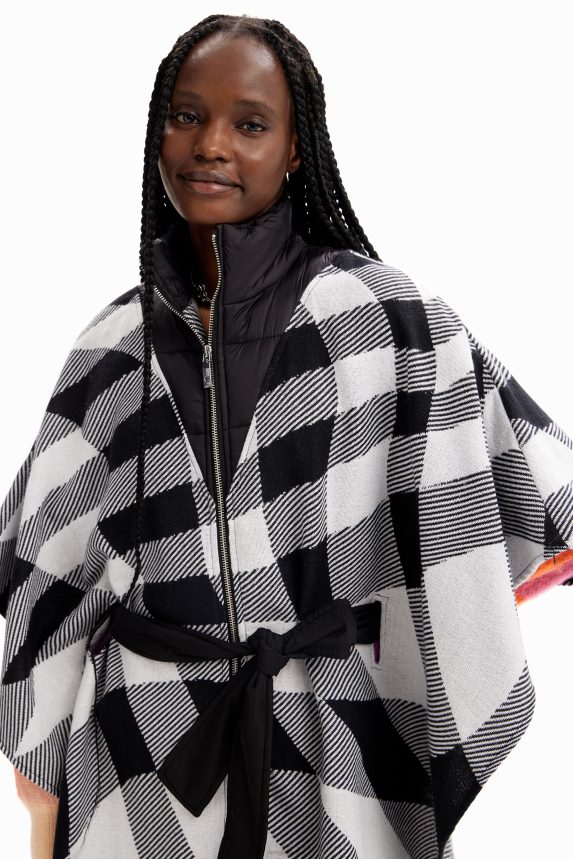 Women DesigualPlaid belted poncho Accessory 68X2401440