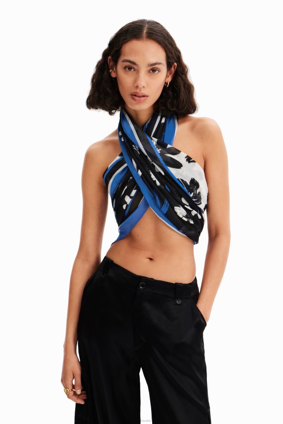 Women DesigualArty rectangular floral foulard Accessory 68X240423