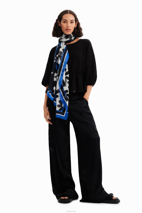 Women DesigualArty rectangular floral foulard Accessory 68X240423