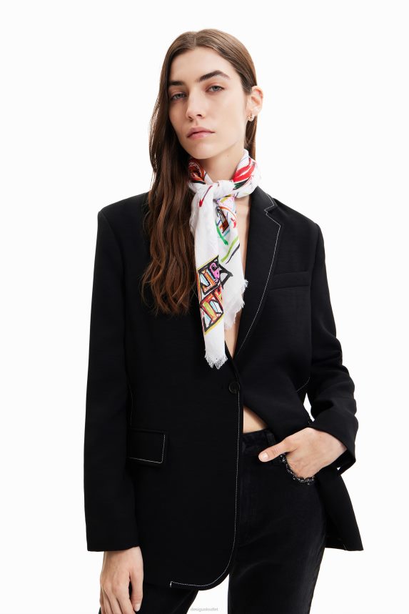 Women DesigualIllustration square scarf Accessory 68X240547