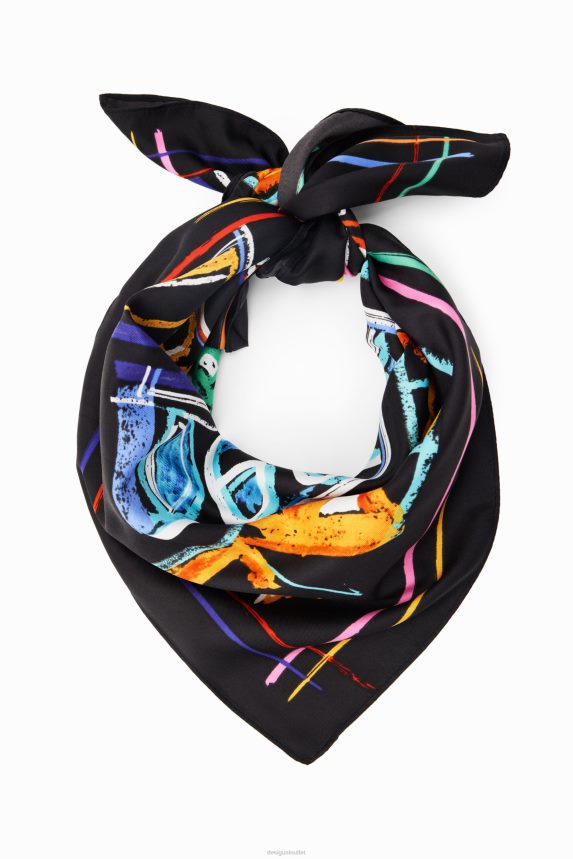 Women DesigualIllustration square scarf Accessory 68X240658