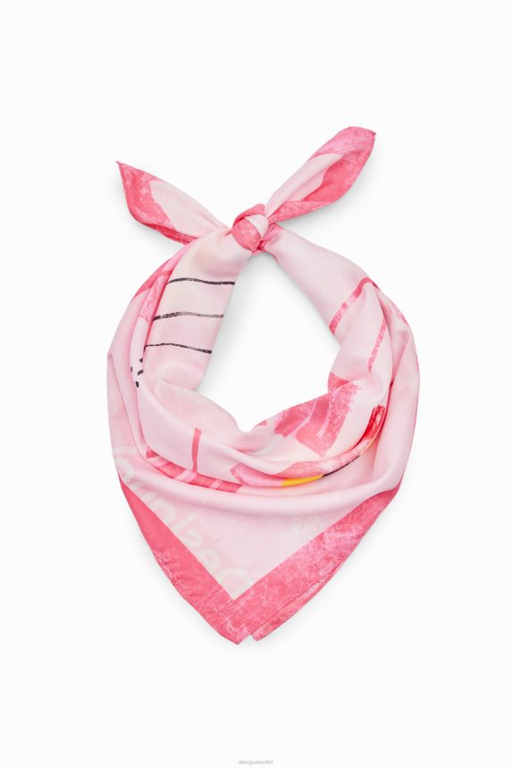 Women DesigualPink Panther square scarf Accessory 68X240494