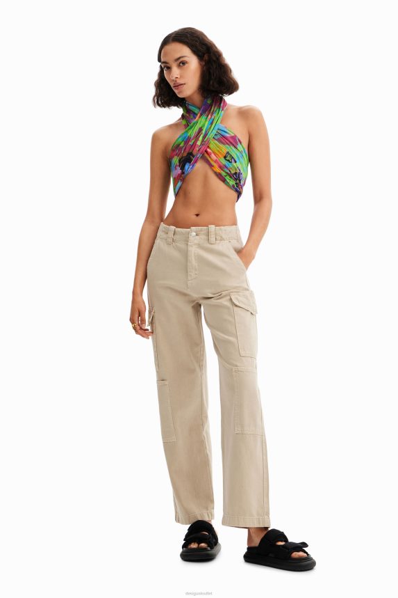 Women DesigualRectangular crinkled floral foulard Accessory 68X240562