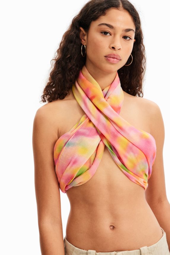 Women DesigualRectangular foulard with out-of-focus print Accessory 68X240574