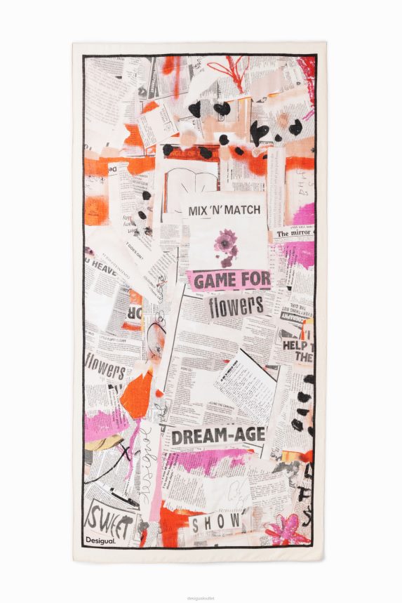 Women DesigualRectangular newspaper foulard Accessory 68X2401412