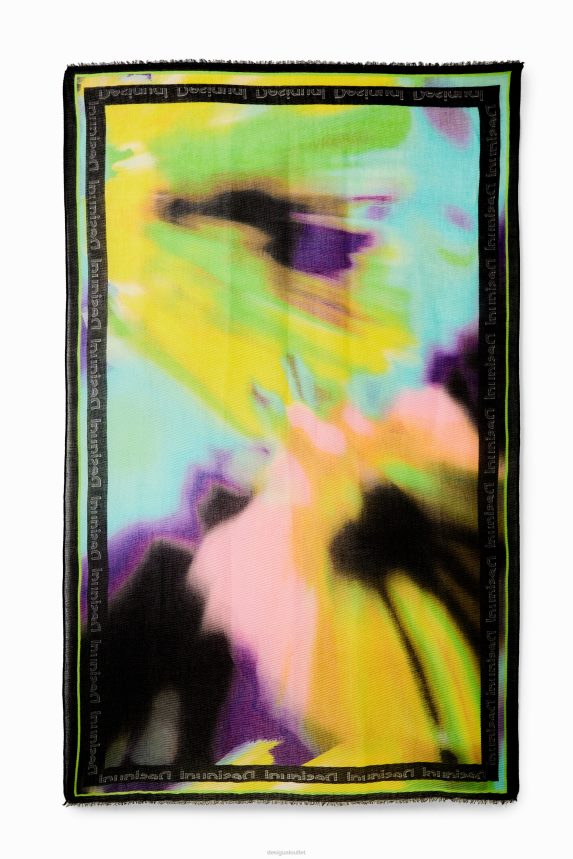 Women DesigualRectangular pleated tie-dye foulard Accessory 68X240334