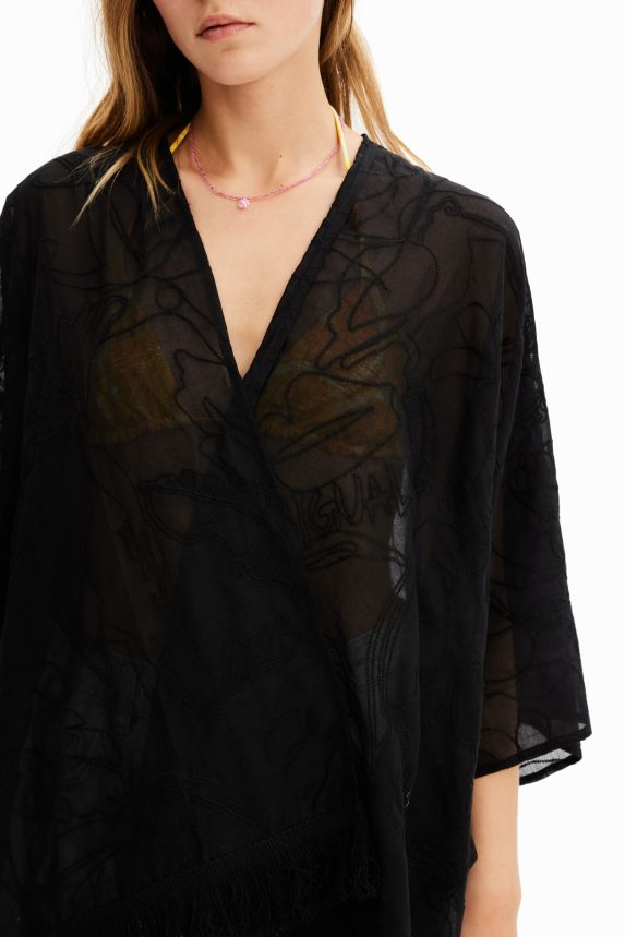 Women DesigualShort embroidered kaftan Accessory 68X240421