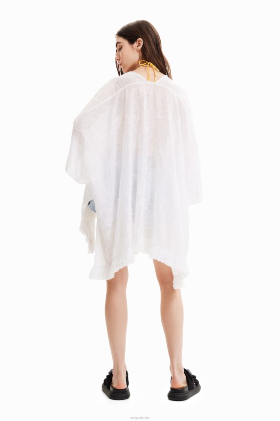 Women DesigualShort embroidered kaftan Accessory 68X240452