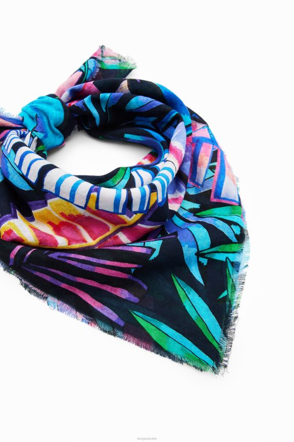 Women DesigualTropical square scarf Accessory 68X240738