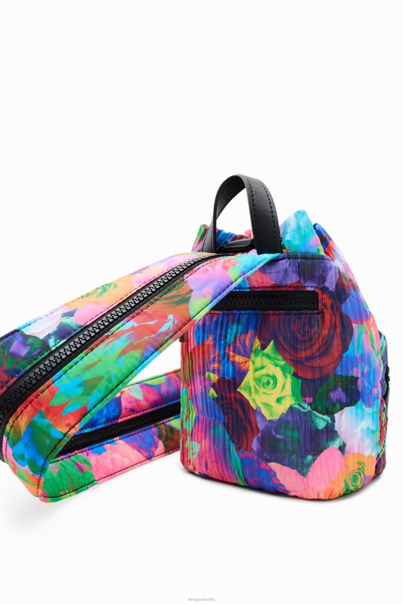 Women DesigualMini multi-position floral backpack Accessory 68X240646
