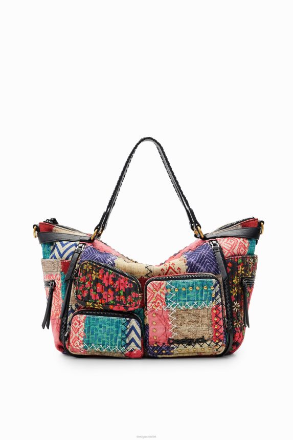 Women DesigualLarge canvas patchwork bag Accessory 68X2401314