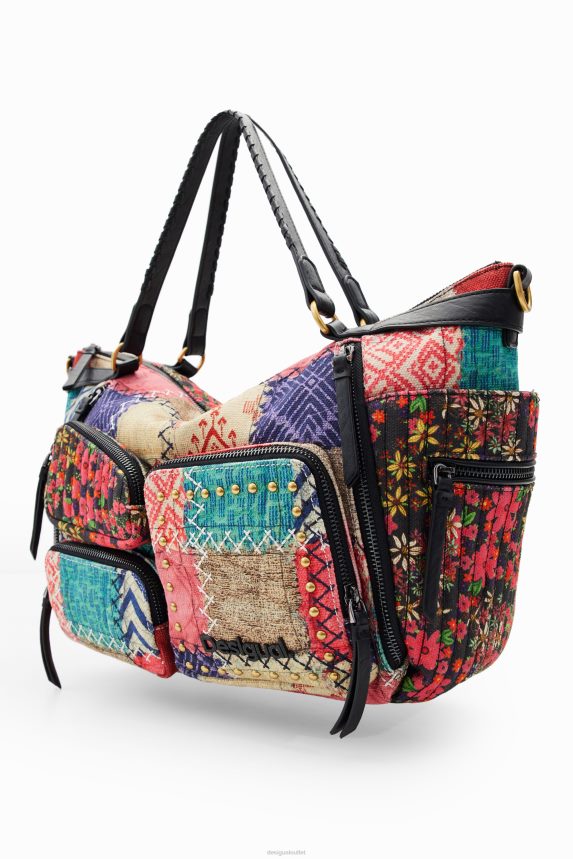 Women DesigualLarge canvas patchwork bag Accessory 68X2401314