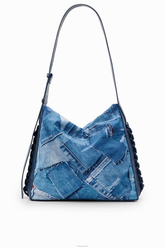 Women DesigualLarge denim patchwork bag Accessory 68X240253
