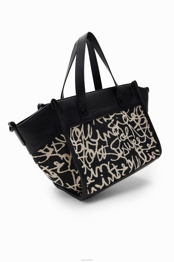 Women DesigualMidsize canvas text bag Accessory 68X2401217