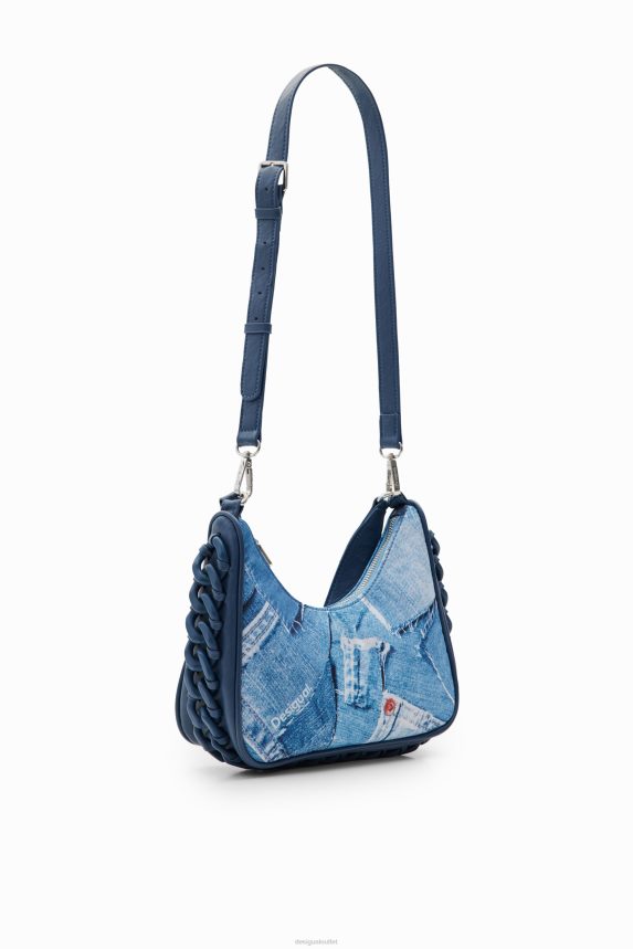 Women DesigualSmall denim patchwork bag Accessory 68X240218