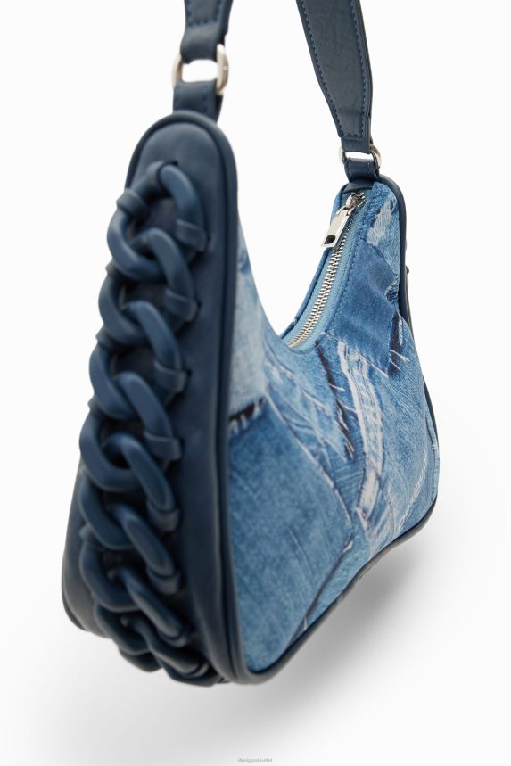 Women DesigualSmall denim patchwork bag Accessory 68X240218