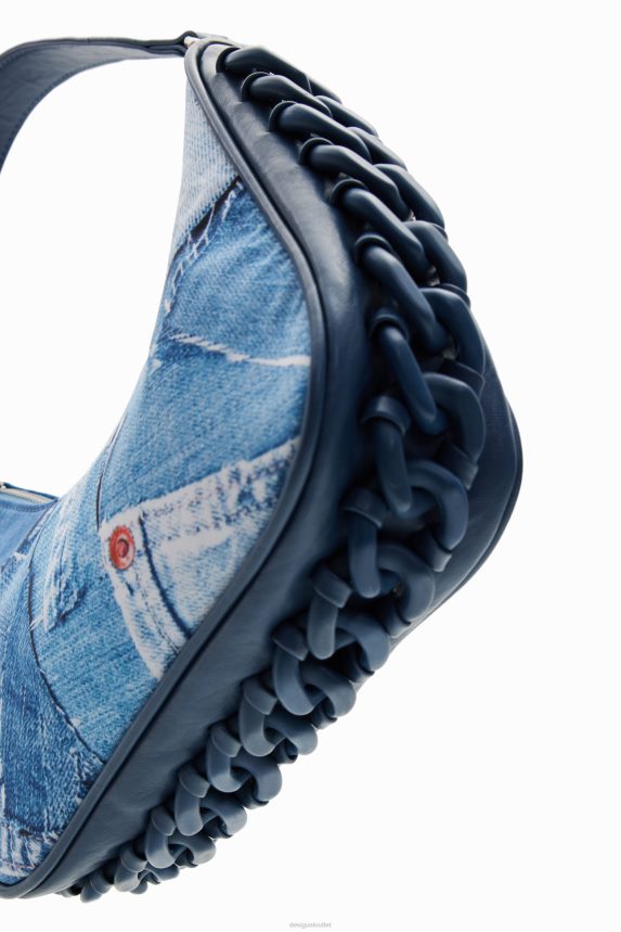 Women DesigualSmall denim patchwork bag Accessory 68X240218