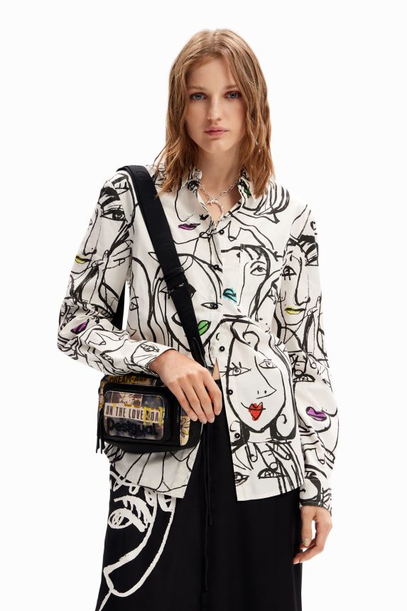 Women DesigualSmall canvas newspaper crossbody bag Accessory 68X2401272