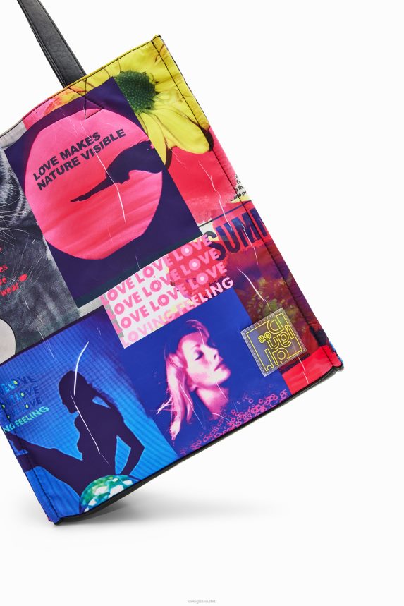 Women DesigualLarge collage tote bag Accessory 68X240805
